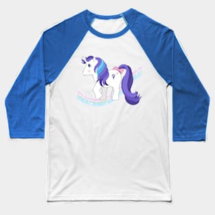 White unicorn with purple hair Baseball T-Shirt